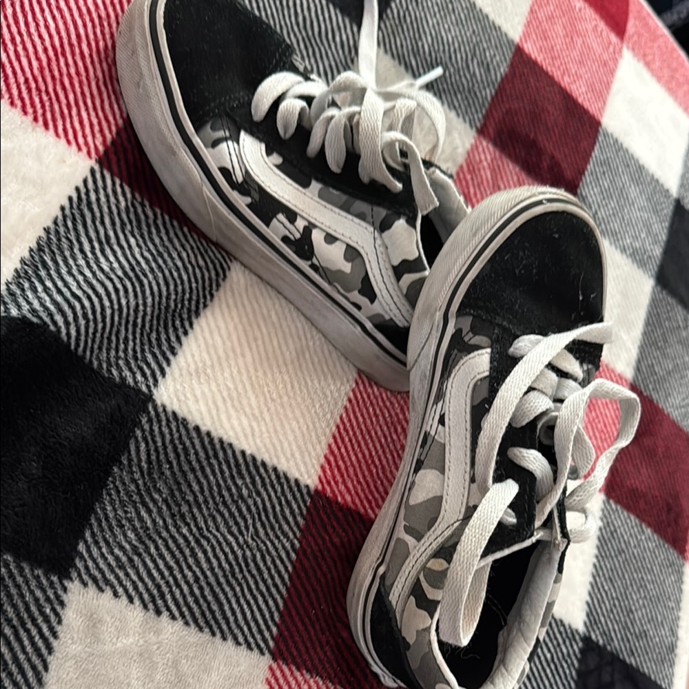 Vans Black and Gray Sneakers with Low-Top Design